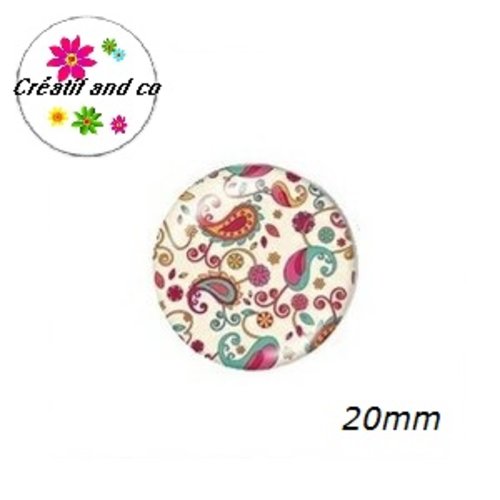 Cabochon rond mandala 20mm