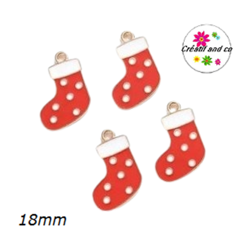 Breloque chaussette de noël émail