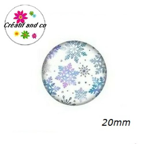 Cabochon flocon de neige 20mm