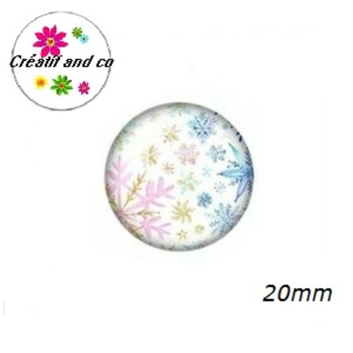 Cabochon flocon de neige 20mm