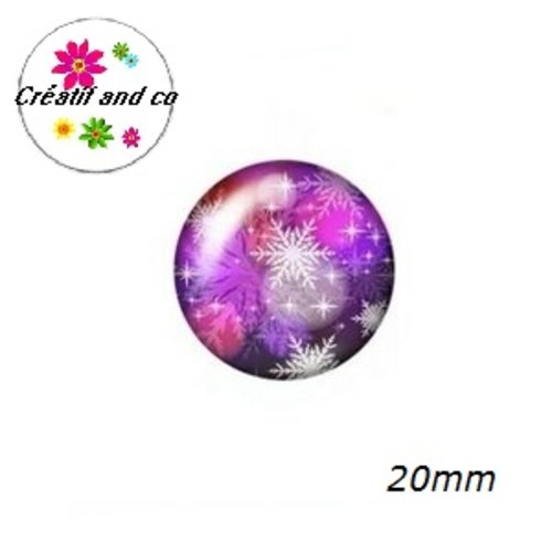 Cabochon flocon de neige 20mm