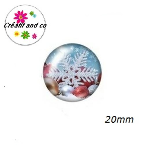 Cabochon flocon de neige 20mm