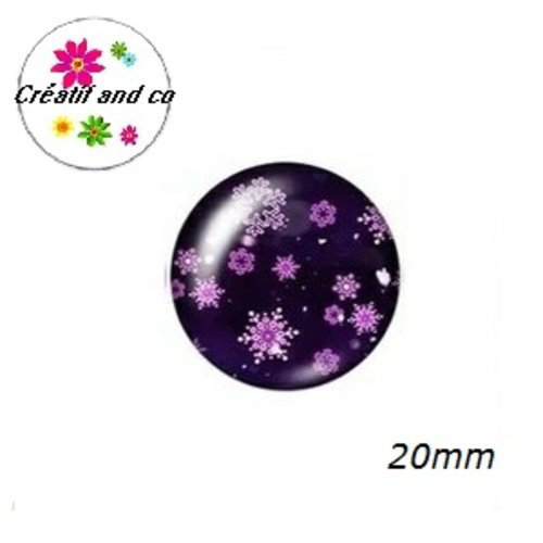 Cabochon flocon de neige 20mm