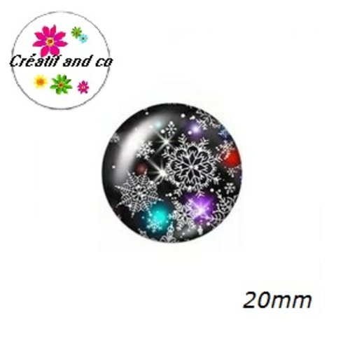 Cabochon flocon de neige 20mm