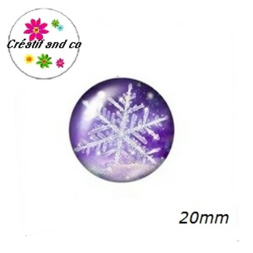 Cabochon flocon de neige 20mm