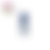 X2 cabochons rectangles fleur bleue 10x25mm