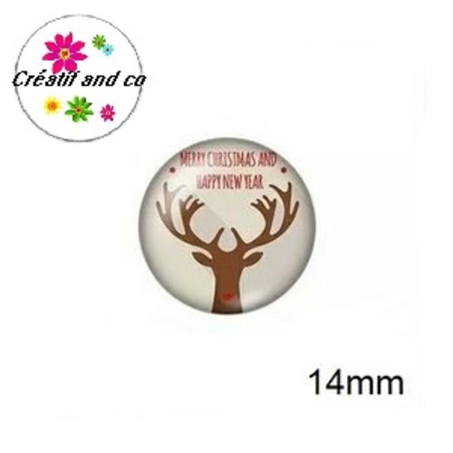X2 cabochons cerf 14mm