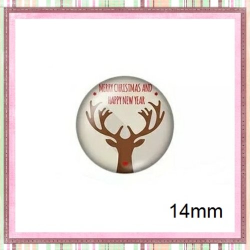 X2 cabochons cerf 14mm