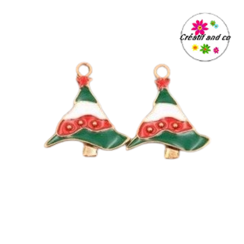 Breloque sapin de noël émail