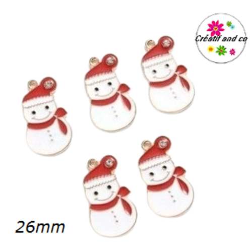 Breloque bonhomme de neige émail