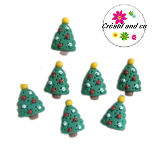 Cabochon à coller sapin de noël 18mm