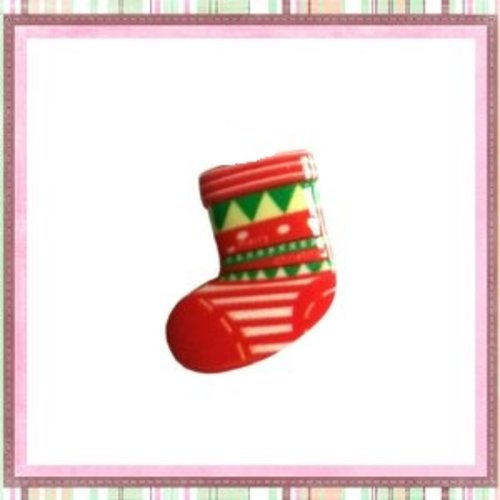 Cabochon à coller chaussette de noël