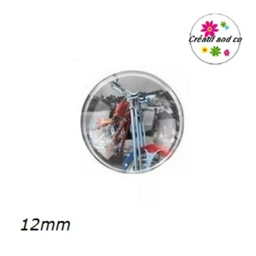 X2 cabochons moto 12mm