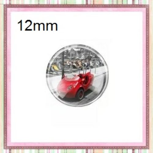X2 cabochons voiture rouge 12mm
