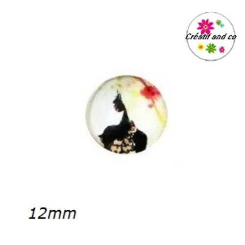 X2 cabochons femme 12mm