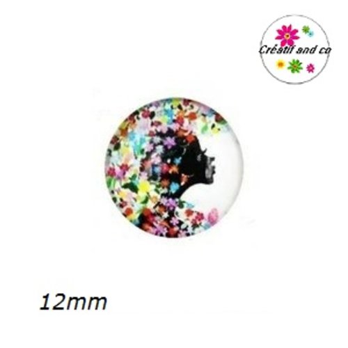 X2 cabochons femme 12mm