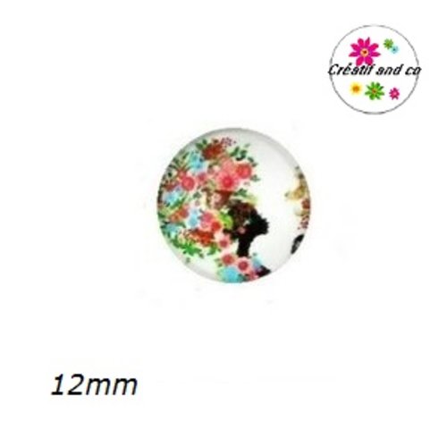 X2 cabochons femme 12mm