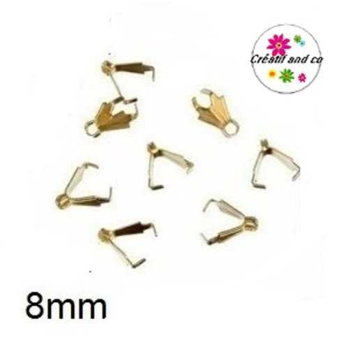 X20 bélières dorées à pincer 8mm