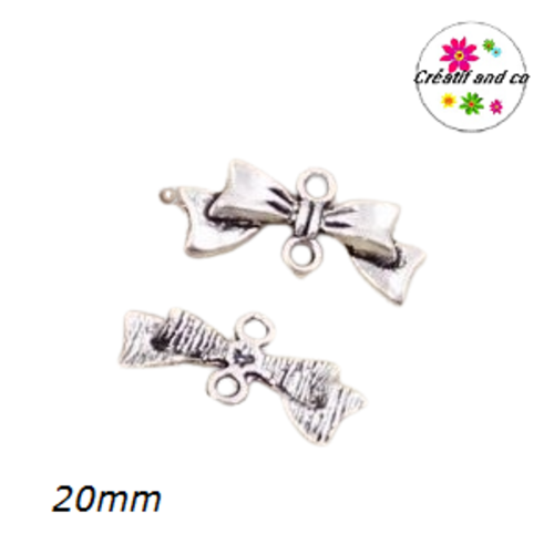 Connecteur noeud argent vieilli 20mm