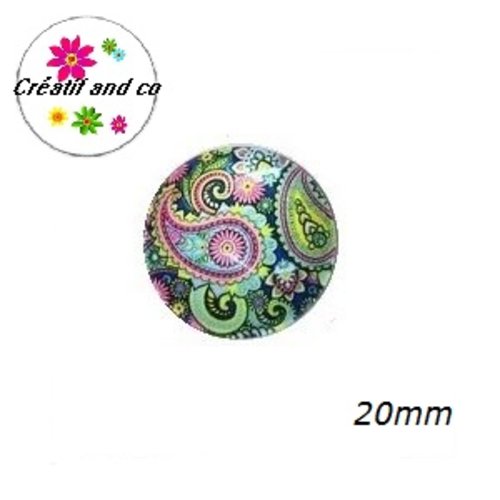 Cabochon motif mandala 20mm