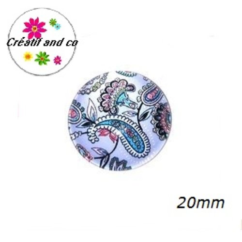 Cabochon motif mandala 20mm