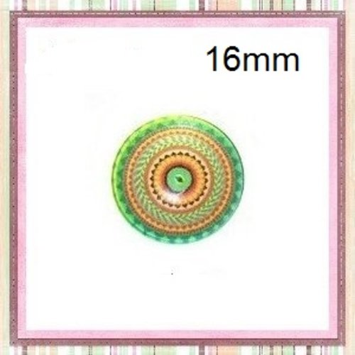 X2 cabochons à motif 16mm