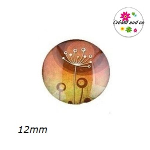 X2 cabochons pissenlit 12mm