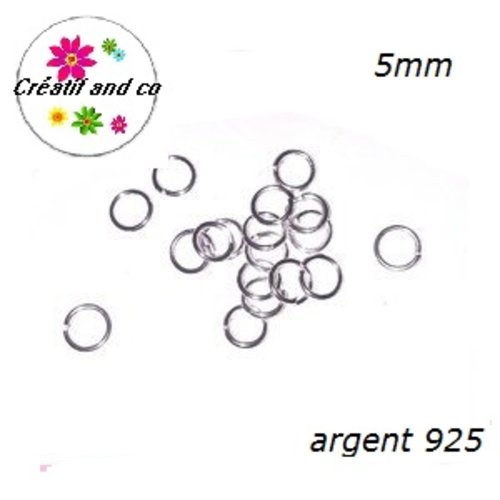 X10 anneaux de jonction fin 5mm plaqué argent 925
