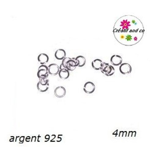 X10 anneaux de jonction fin 4mm plaqué argent 925