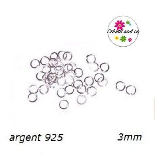 X10 anneaux de jonction fin 3mm plaqué argent 925