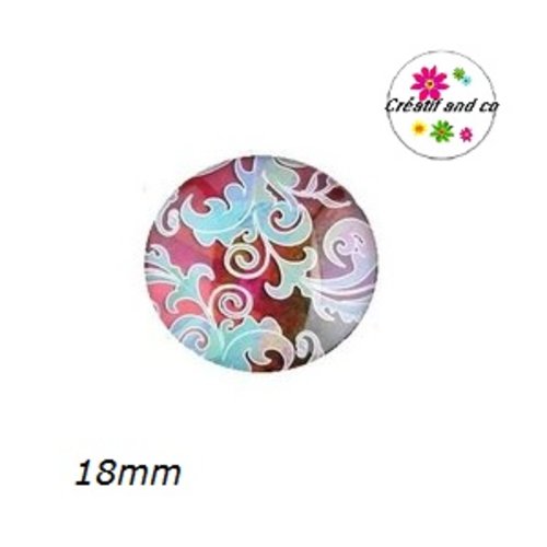 Cabochon fleuri 18mm