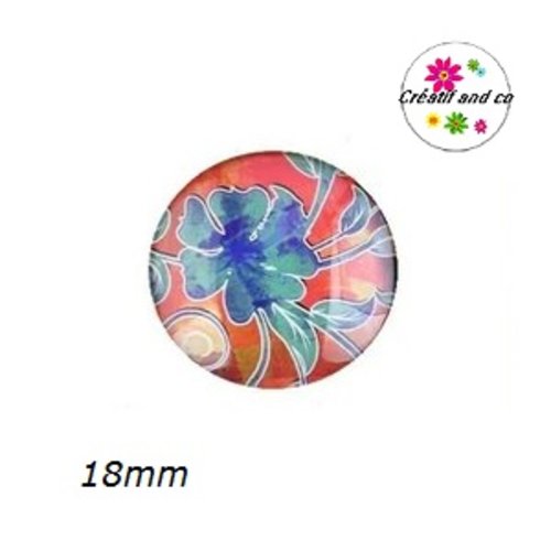 Cabochon fleuri 18mm