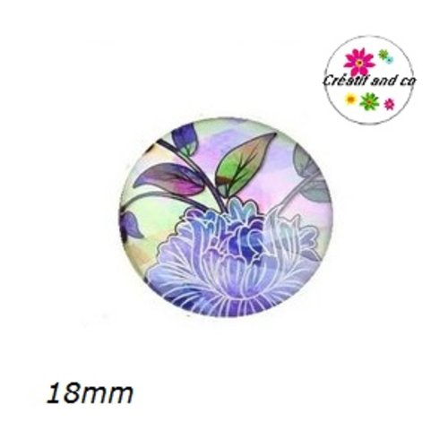 Cabochon fleuri 18mm