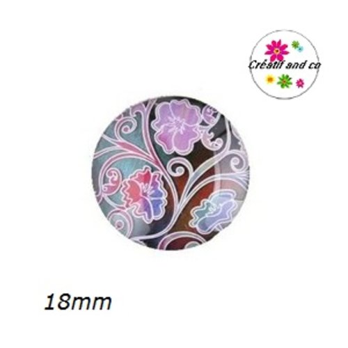 Cabochon fleuri 18mm