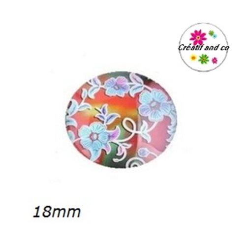 Cabochon fleuri 18mm
