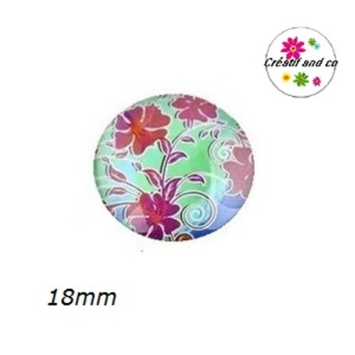 Cabochon fleuri  18mm