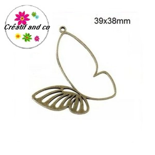 Pendentif grand papillon bronze 39mm