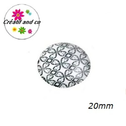 Cabochon fleuri 20mm
