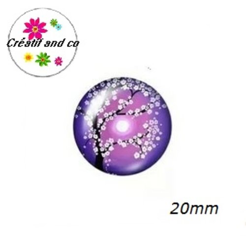 Cabochon chat sur branche 20mm