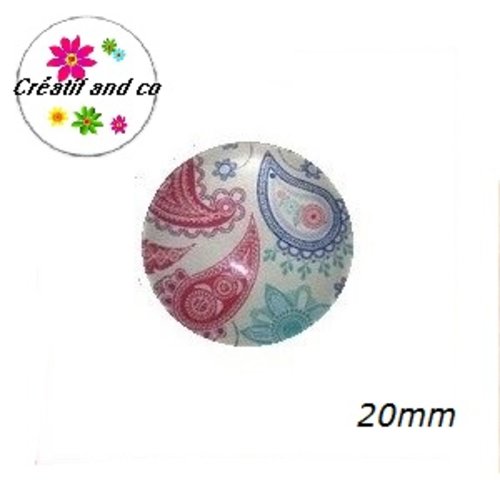 Cabochon motif mandala 20mm