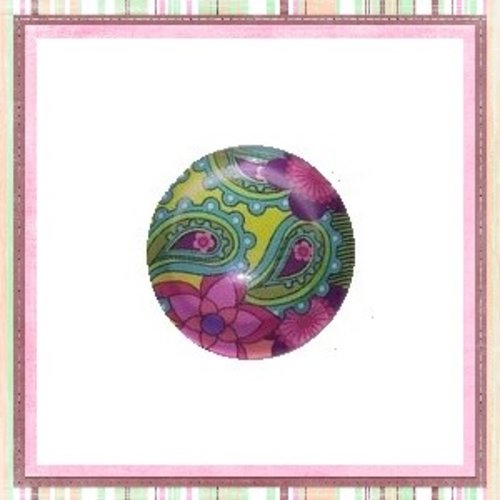 Cabochon à motif coloré 20mm