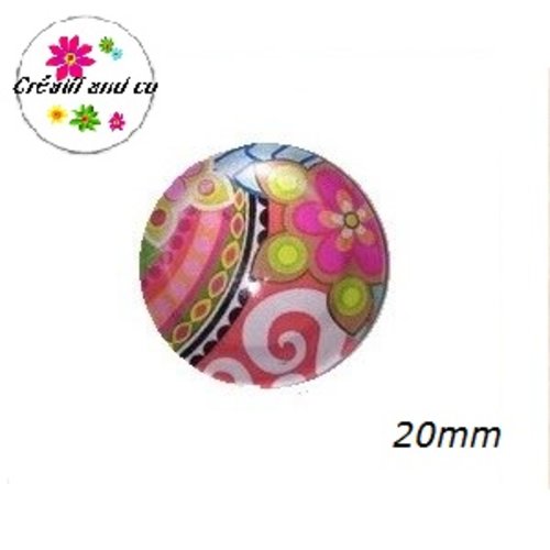 Cabochon à motif coloré 20mm