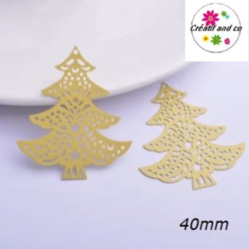 Breloque estampe grand sapin jaune 40mm