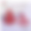 Breloque estampe grand sapin rouge 40mm