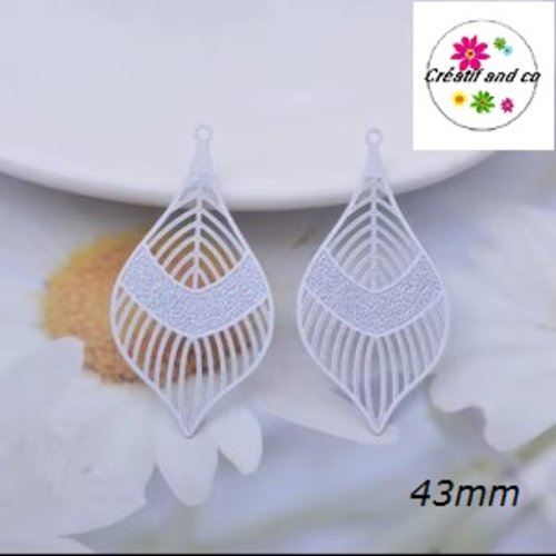 Breloque estampe blanche 43mm