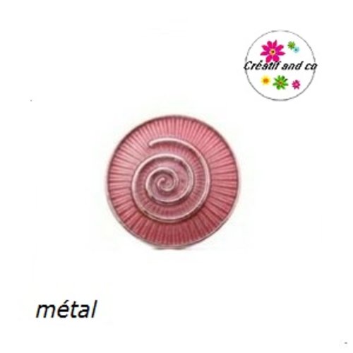 Bouton pression métal rose