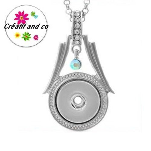 Collier pendentif et strass pour bouton pression