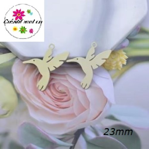 Breloque colibri beige 23mm