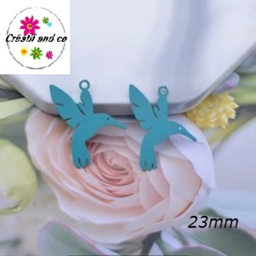 Breloque colibri vert 23mm