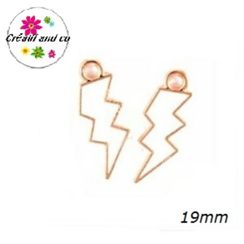 Breloque éclair émail blanche 19mm